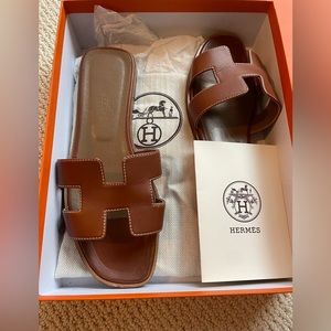 Hermes Oran Women’s Sandal Size 39 in Tan
